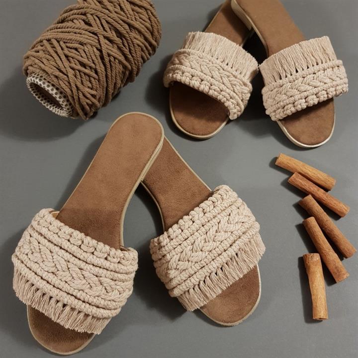 صندل مکرومه نسکافه ای